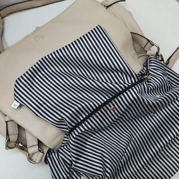 Kate Spade New York Beige Pebbled Leather Zipper Flap Closure Crossbody Bag - Picture 10 of 16